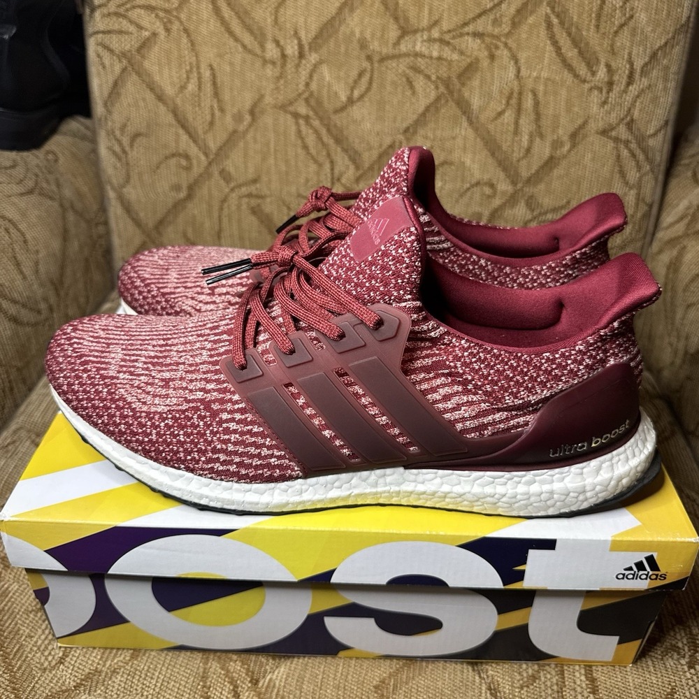 Adidas UltraBoost 3.0 Collegiate Burgundy Running Shoes Mens Size 15 US BA8845
